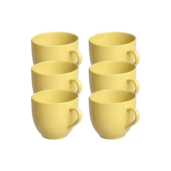 Promoção Jogo 6 Xicara Café Chá Porcelana 170ml Colorida