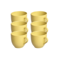 Promoção Jogo 6 Xicara Café Chá Porcelana 170ml Colorida