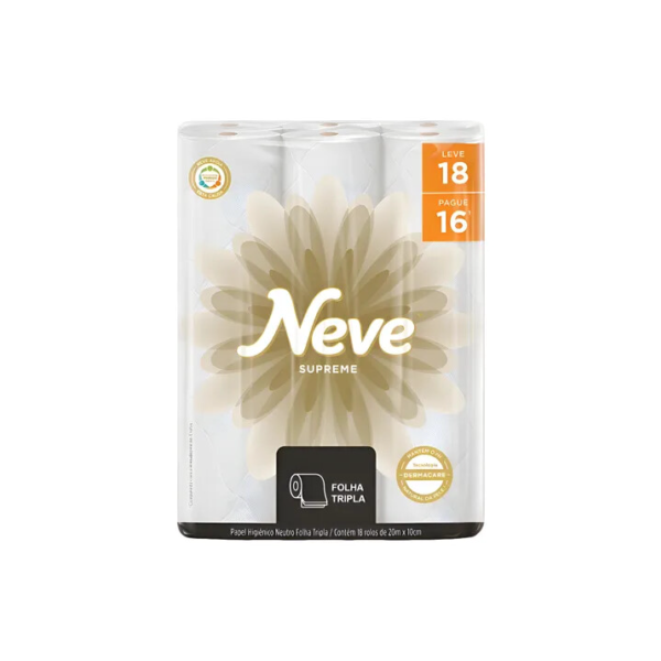 Papel Higiênico Supreme Folha Tripla Com 18 Rolos Neve
