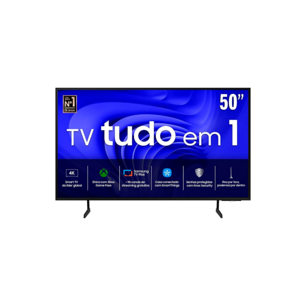 Smart TV 50" 4K Ultra HD Samsung 50DU7700 com processador Crystal 4K, Gaming Hub, AI Energy Mode, Alexa built-in, Wi-Fi, Bluetooth, USB e HDMI