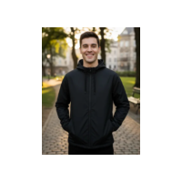 Jaqueta Corta Vento Masculina Impermeável Capuz Zíper Bolso