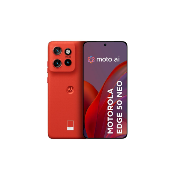 Smartphone Motorola Edge 50 Neo 5G Poinciana Vegan Leather, Processador Dimensity 7300, 256GB, 8GB + 8GB RAM Boost, Câmera 50MP, Moto AI e Tela 6,4"