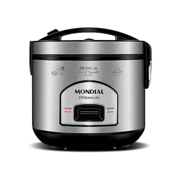Panela Elétrica de Arroz, Mondial, Preto/Inox, 500W, 110V - PE-43-6X