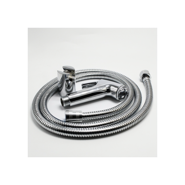 Ducha Higiênica Para Banheiro Completa Luxo  Inox  1,2m Chuveirinho Privada