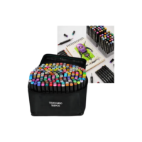 Kit 168 Canetas Permanentes 168 Cores Com Estojo de Canetas Vibrantes Ponta Dupla Bolsa Conjunto Canetinhas Touch Cores Vibrantes Profissional Escolar Colorir