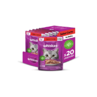 Ração Úmida Whiskas Sachê Gato Adulto Carne Ao Molho 85g 20 Unidades