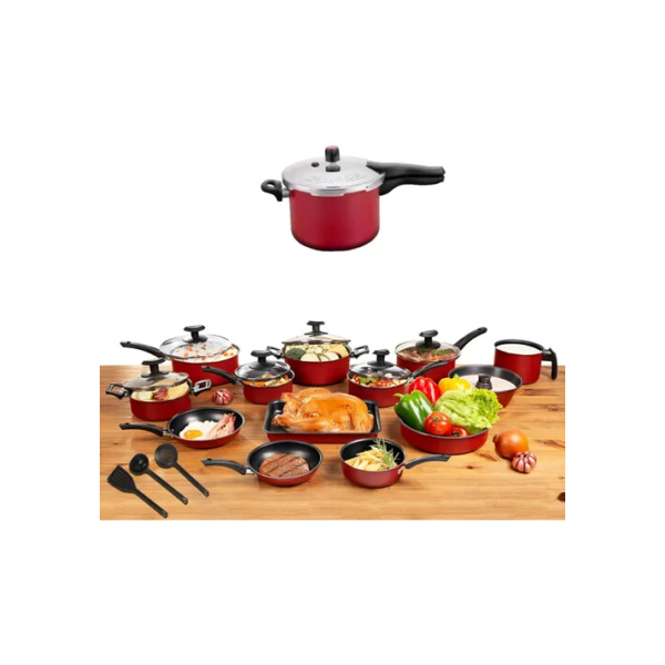 Conjunto Panelas 17 Pc Antiaderente Panela Pressão 4,5l