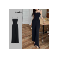 Lovito Macacão Casual Macacão Básico Liso Para Mulheres L105MD126