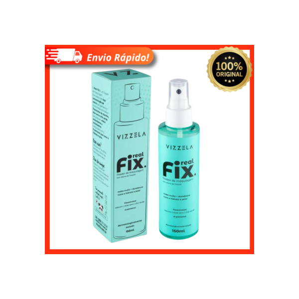 Real Fix Fixador de Maquiagem Líquido Spray - 150ml Vizzela Vegano Blindagem 100% Original