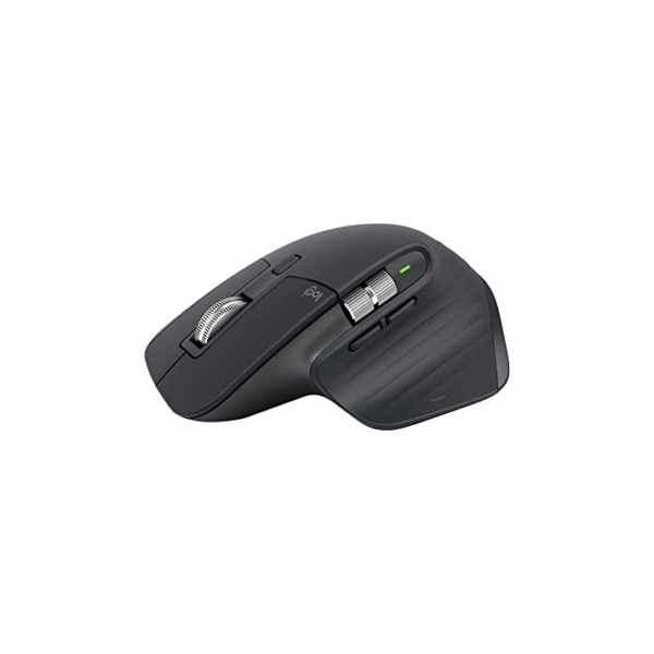 Mouse sem fio Logitech MX Master 3S com Sensor Darkfield para Uso em Qualquer Superfície, Design Ergonômico, Clique Silencioso, Conexão USB ou Bluetooth - Grafite