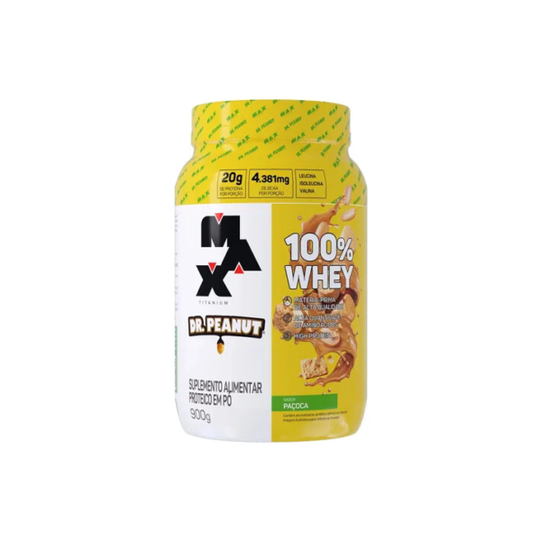 100% Whey Max Titanium X Dr. Peanut 900g Paçoca Max Titanium