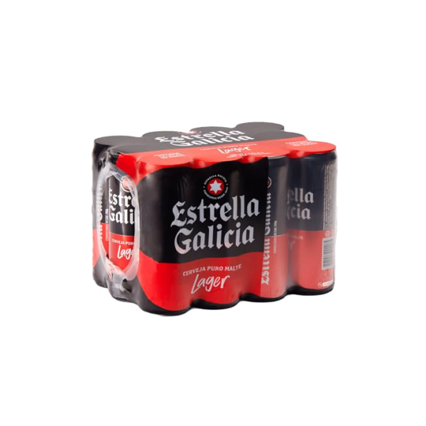 Pack de Cerveja Estrella Galicia Lager LT 350ml 12 Unidades