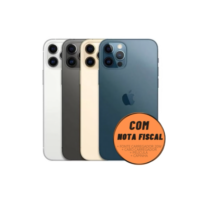 Celular iPhone 12 Pro (128GB) (256GB) 100% Original Apple Seminovo Vitrine Bateria 85% a 100% NF Carregador Película Cap