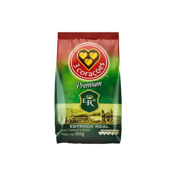 Café Torrado e Moído Estrada Real Premium Pacote 500g 3 Corações