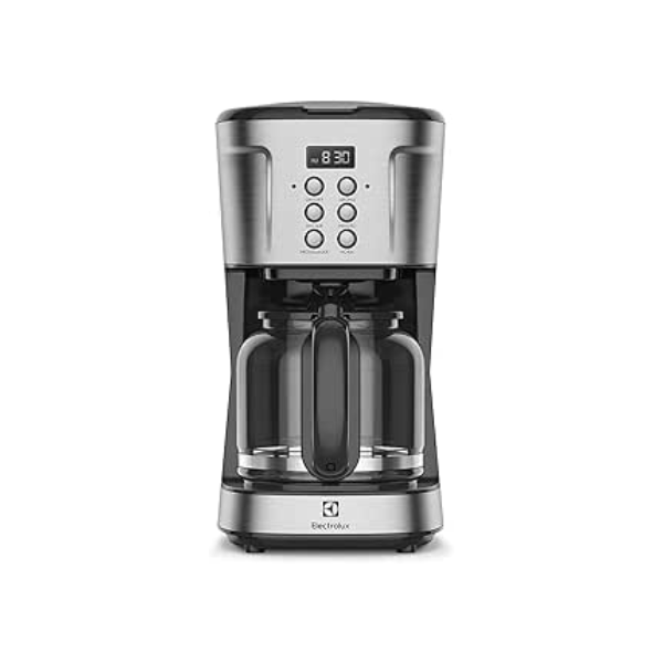 Cafeteira Elétrica Electrolux inox filtro permanente removivel capacidade 1,5L 38 xicaras função timer painel digital desligamento automatico ECM30 127v, cor aço escovado