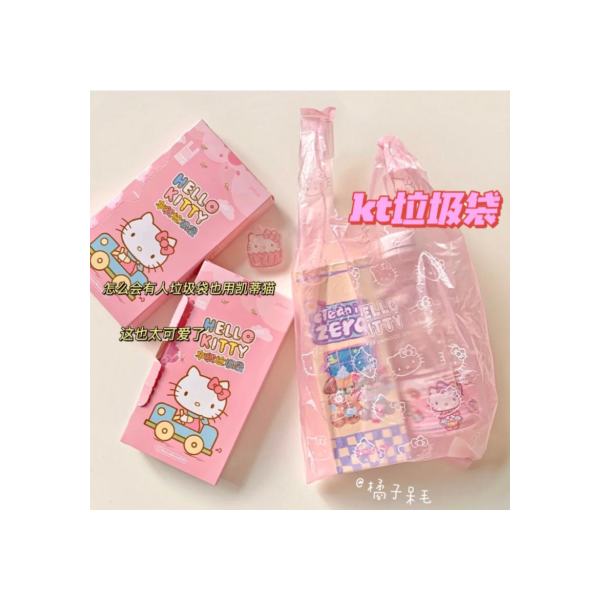 Steve Pink Hello Kitty Saco De Lixo Rosa Plástico Descartável De Mesa