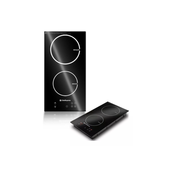 Cooktop de Indução 2 Bocas 3500W Portátil Preto Painel Touch, Timer e Trava de Segurança - 110V/220V