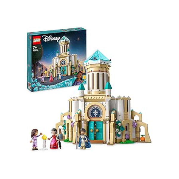 LEGO 43224 Disney Wish castelo do rei magnífico, brinquedo do filme Wish com mini bonecas de Asha, Dahlia e rei magnífico e figura de estrela, para meninas e meninos de 7 anos