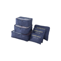 Kit Organizador De Mala Viagem Necessaire Saquinhos 6 Peças Cor Azul-marinho