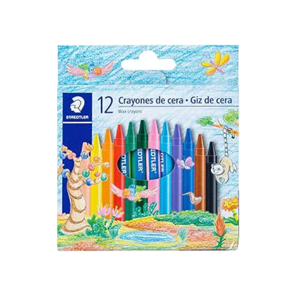 STAEDTLER Giz de Cera, com 12 cores - 2209 C12 PE, Multicolorido