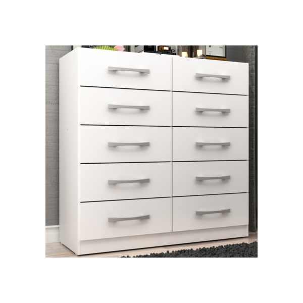 Cômoda Malu 10 Gavetas Branco - Pnr Móveis