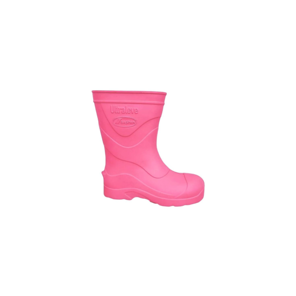 Bota Galocha Infantil Ultraleve 100% EVA Rosa Baspan