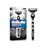 Gillette Mach3 Carbono Aparelho de barbear reutilizável com Carvão Ativado e Fita Lubrificante Melhorada 1 Ud