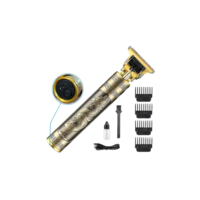 Máquina Acabamento Dragão Profissional Sem Fio Cabelo Barba Pezinho Recarregável USB 4 Pentes Kit Premium Aparador Motor 7000RPM Lâmina T Ajustável Design Vintage Barbeiro Depilador Completo