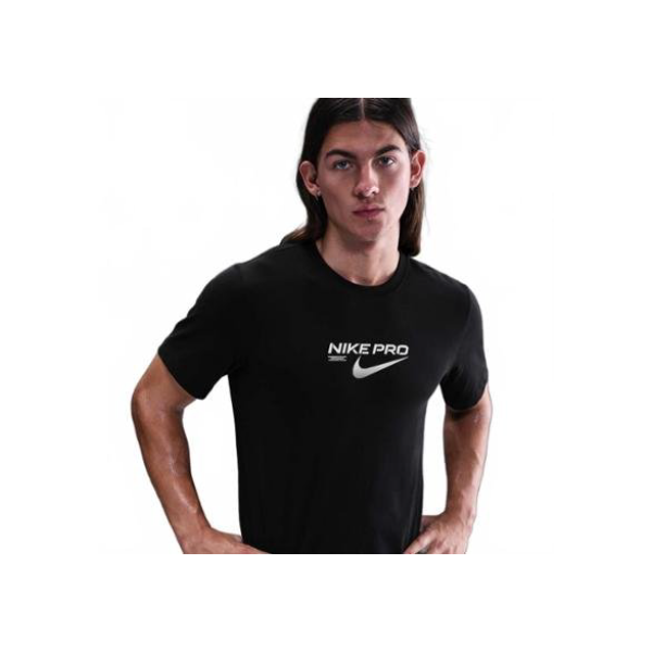 Camiseta Dri-FIT Nike Pro Training Masculina - Preto+Branco
