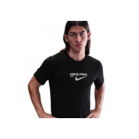 Camiseta Dri-FIT Nike Pro Training Masculina - Preto+Branco