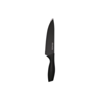 Mimo Style, Faca Chef Profissional em Aço Inox com Cabo Antiaderente e Lâmina de 20cm - Preto