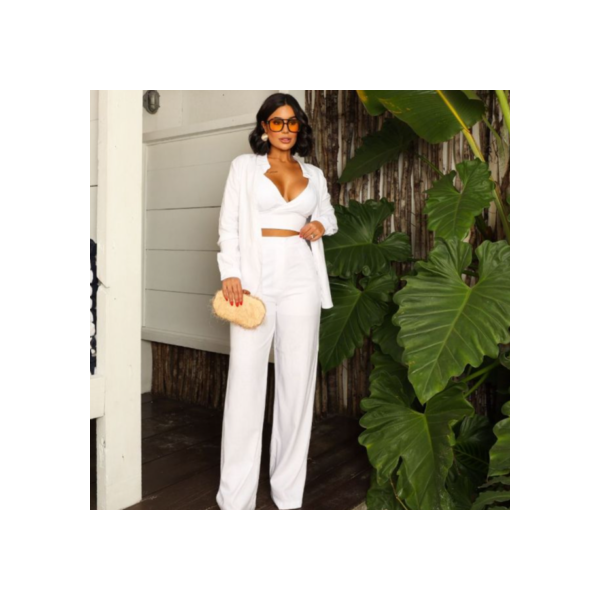 Calça Pantalona Feminina Alfaitaria Linho Premium Cintura Alta Elegante com Zíper, Bolso e Forro – Social e Casual