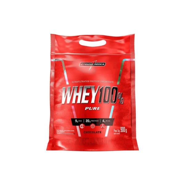 Whey 100% Pure Pouch 900g Chocolate Integralmédica Chocolate