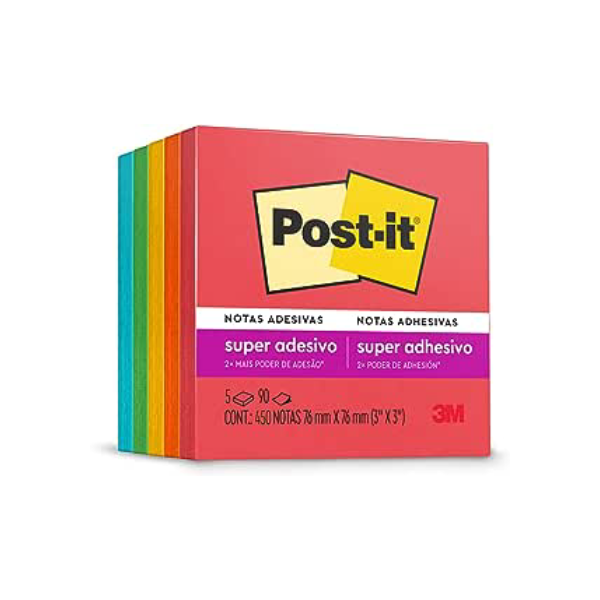 Post-it, 3M, Blocos de Notas Adesivas, Coleção Diversão Colorida, 450 Folhas