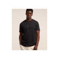 Camiseta em Algodão com Lettering Fender Estampado Preto