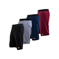 Kit 4 Bermudas Shorts Moletom Masculina Academia by ZRC (BR, Alfa, M, Regular, Regular, Preto/Marinho/Cinza/Bordô)