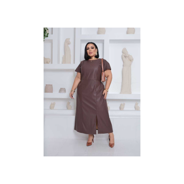 Vestido Couro Rous Plus Size - Elegante  Estiloso Preto Marrom Nude Verde militar G1.