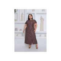 Vestido Couro Rous Plus Size - Elegante  Estiloso Preto Marrom Nude Verde militar G1.