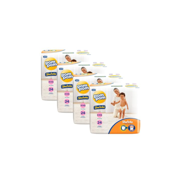 Fralda Pom Pom Shortinho Jumbo XXG 96 Unidades