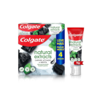 Colgate Creme Dental Natural Extracts Carvão Ativado e menta 4 unid 90g
