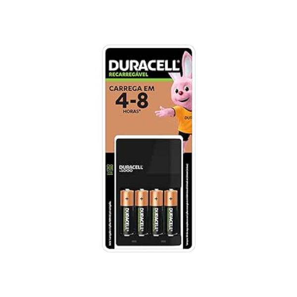 Duracell Carregador de Pilhas Recarregáveis AA e AAA Com 4 Pilhas AA