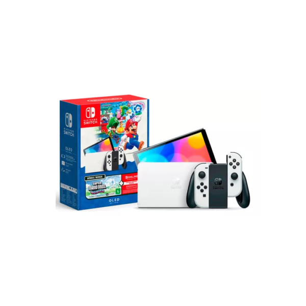 Console Nintendo Switch Oled 64gb Edição Super Mario Bros Wonder 12 Meses Assinatura Online Nintendo