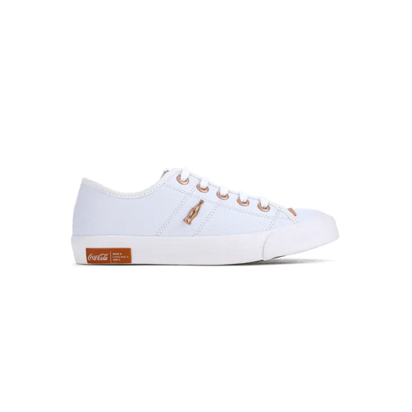 Tênis Coca Cola Branco Couro Confortável Casual - Feminino