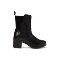 Bota Feminina 73207 Salto Bloco Cano Curto Preto Mooncity