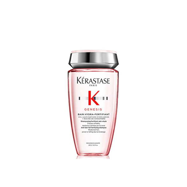 Kérastase Genesis Bain Hydra-Fortifiant Shampoo, Tratamento Fortificante Antiqueda por Quebra para Cabelos Finos e Oleosos, com Flor de Edelweiss e Raiz de Gengibre, 250ml