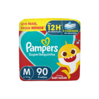 Fralda Descartável Pampers Supersequinha, Tamanho M 90 Unidades