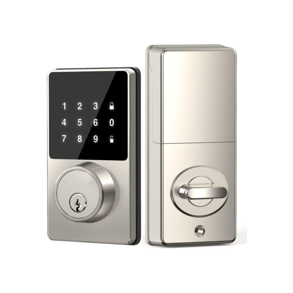 Smart Door Lock with Password, Keyless Entry, Teclados Touchscreen, Fácil de Instalar, Desbloqueio de Aplicativos, 50 Códigos de Usuário