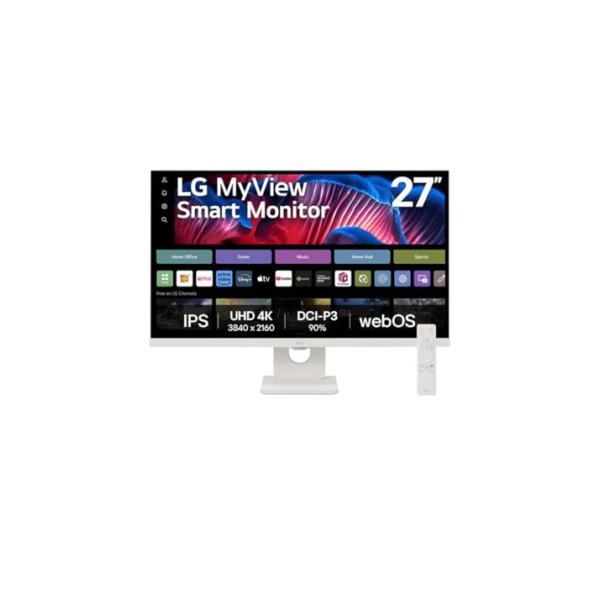 Monitor LG MyView Smart - Tela IPS 27", WebOS, ThinQ Home, Air Play, Screen Share, Bluetooth, – 27SR73U-W