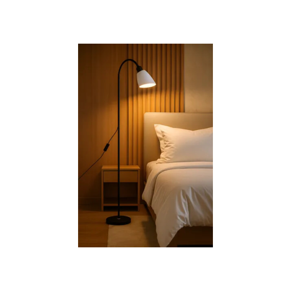 Abajur De Piso Luminária De Chão C/ Spot Flexível E Pedestal