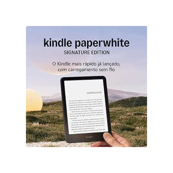 Kindle Paperwhite Signature Edition 32 GB (Geração mais recente) - O Kindle mais rápido já lançado, com luz frontal autoadaptável, carregamento sem fio e bateria que dura semanas - Cor Preta Metálica